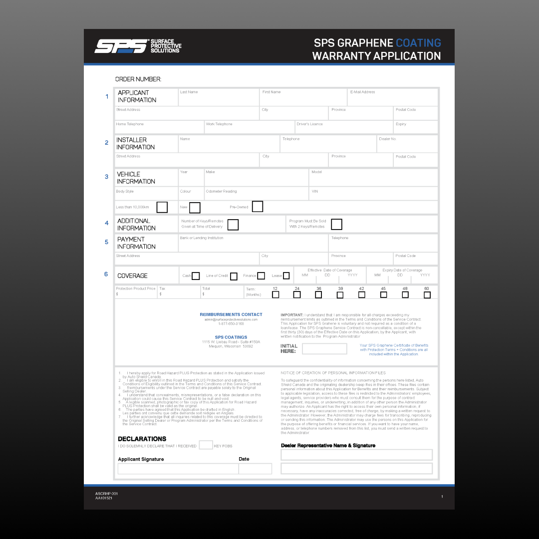 5 Year Graphene Coating Warranty Add-On